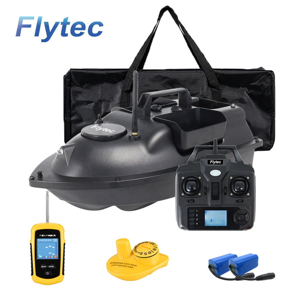 Fish Finder Gps - 500M無線RCベイトボート、フックベイトポスト、3つのホッパー、2つのモーター、LCD GPSソナー魚群探知機、バッグ付き、釣り用バッテリー2個