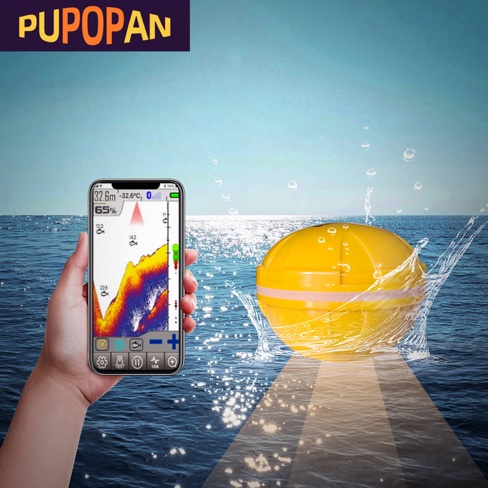 PUPOPAN 100 メートル真新しいスマートフォン魚群探 - Fishing Depth Finder のレビューと価格